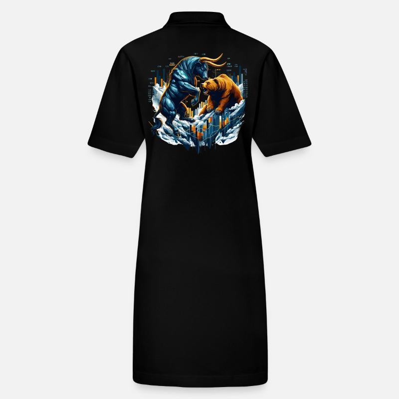 Finance Taurus Bear Fight Wall Street Gift Stanley/Stella PAIGER Organic Women’s Polo Dress