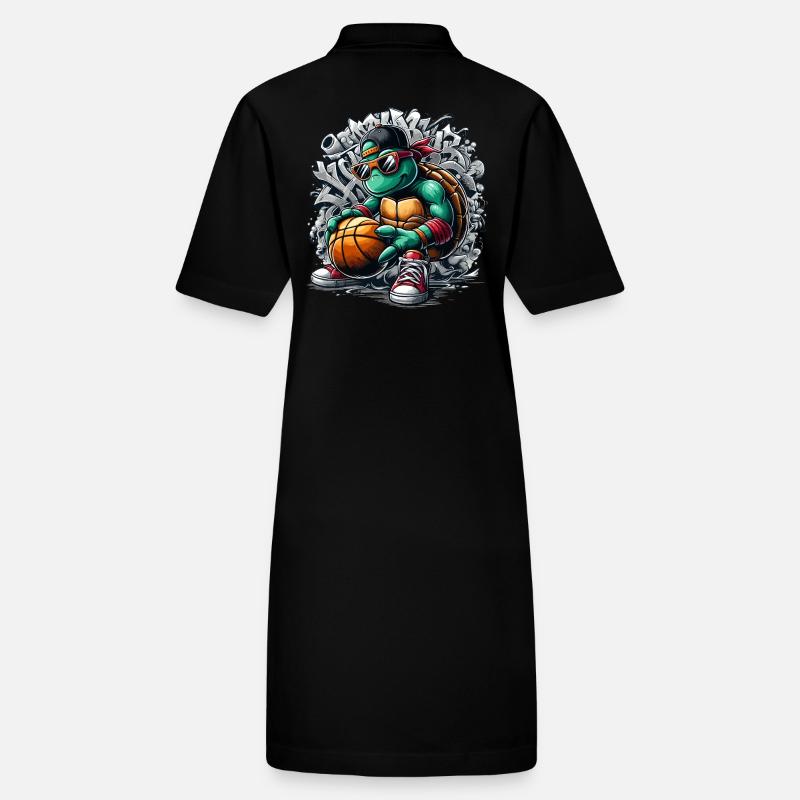 Basketball Turtle Sunglasses Graffiti Stanley/Stella PAIGER Organic Women’s Polo Dress