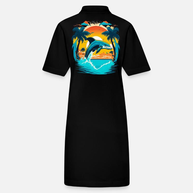 Jumping dolphin in sunset Stanley/Stella PAIGER Organic Women’s Polo Dress