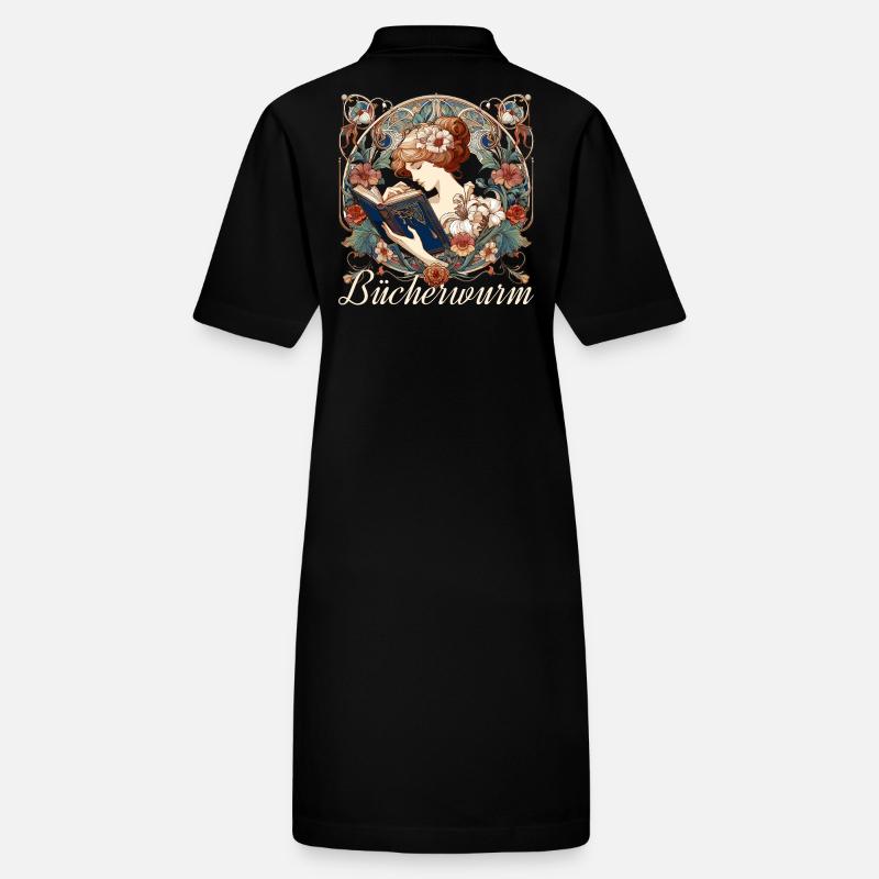 Bücherwurm Frau Lesen Schmökern Geschenk Stanley/Stella Frauen Bio-Polokleid PAIGER