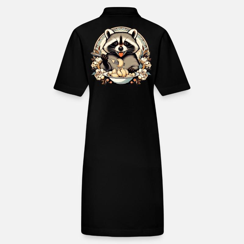 Wareniki Waschbär süß Geschenk Stanley/Stella Frauen Bio-Polokleid PAIGER