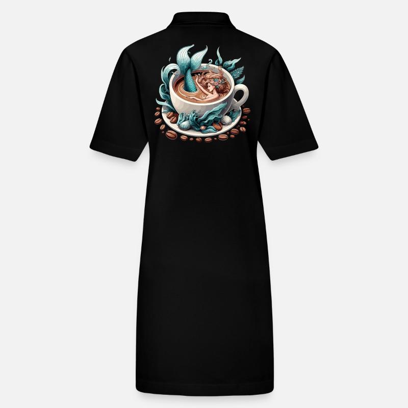 Meerjungfrau Nixe badet in Kaffee Geschenk Stanley/Stella Frauen Bio-Polokleid PAIGER