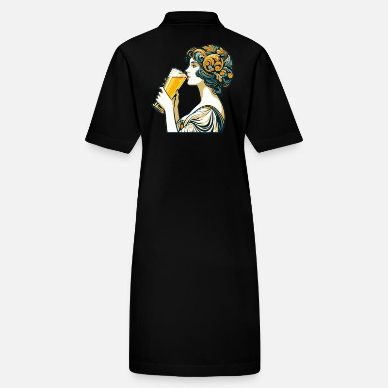 Frau trinkt Bier Weizenbier Geschenk Stanley/Stella Frauen Bio-Polokleid PAIGER
