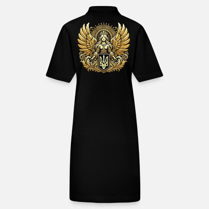 Ukraine Wappen Schutzengel Gold Geschenk Stanley/Stella Frauen Bio-Polokleid PAIGER