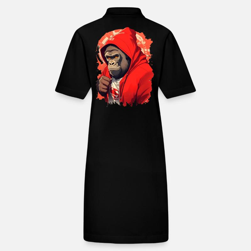 Gorilla mit rotem Hoody Stanley/Stella Frauen Bio-Polokleid PAIGER