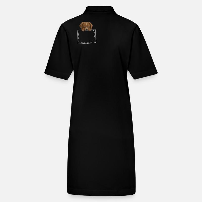 Chien dans la poche de poitrine levrette Robe polo bio PAIGER Stanley/Stella Femme