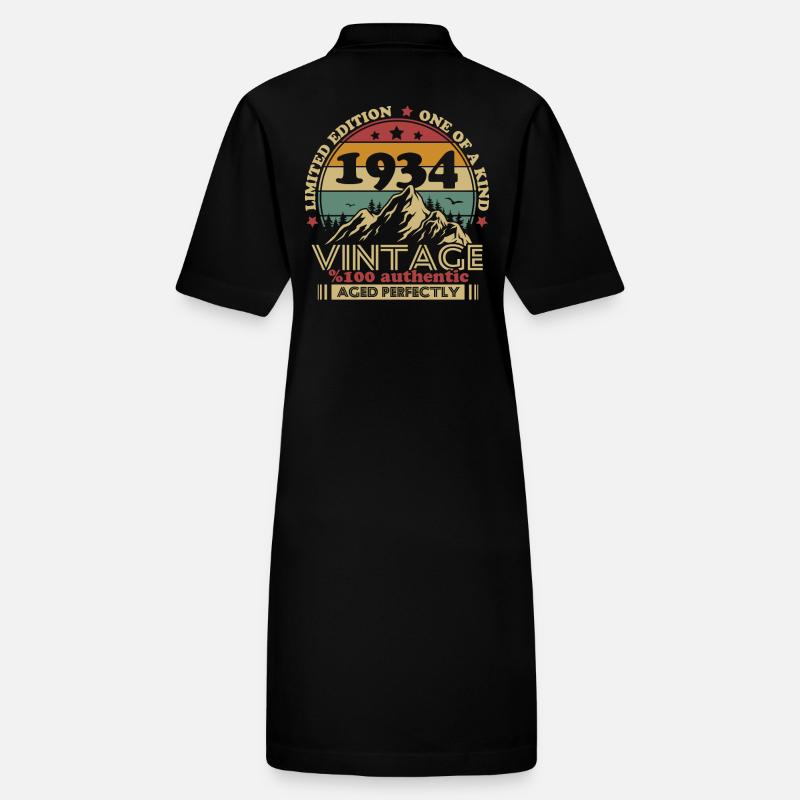 Vintage Born 1934 Vintage Birthday Retro Stanley/Stella PAIGER Organic Women’s Polo Dress