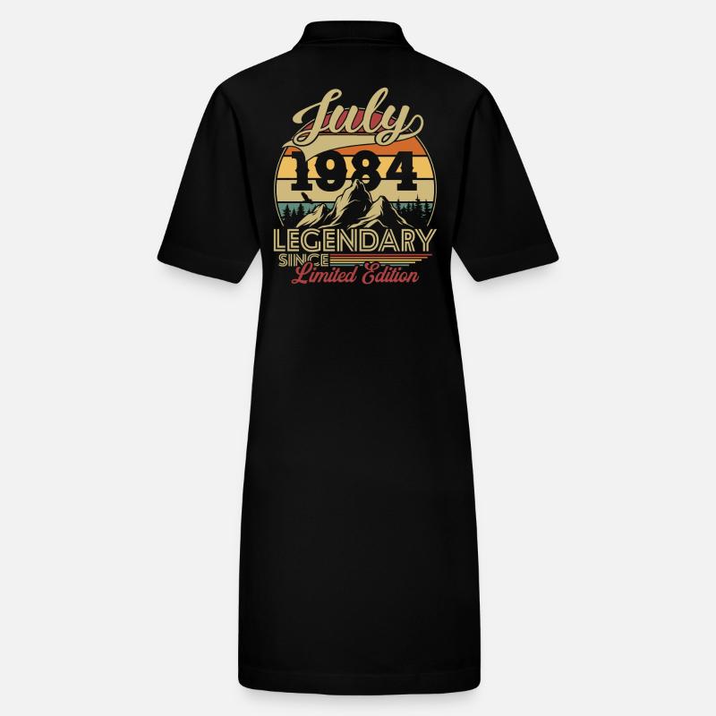 Vintage Retro Juli 1984 Geburtstagsgeschenk Stanley/Stella Frauen Bio-Polokleid PAIGER
