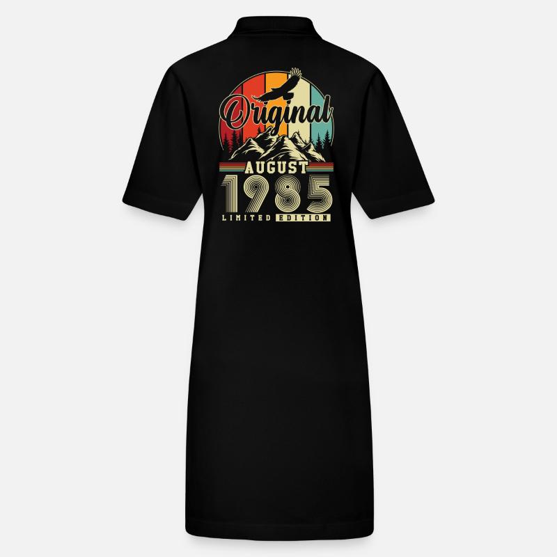 Original août 1985 Vintage Anniversaire Robe polo bio PAIGER Stanley/Stella Femme