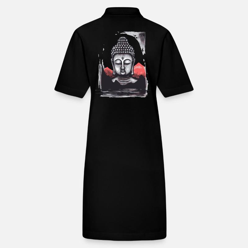Japan Rote Sonne: Ein ruhender Buddha Stanley/Stella Frauen Bio-Polokleid PAIGER