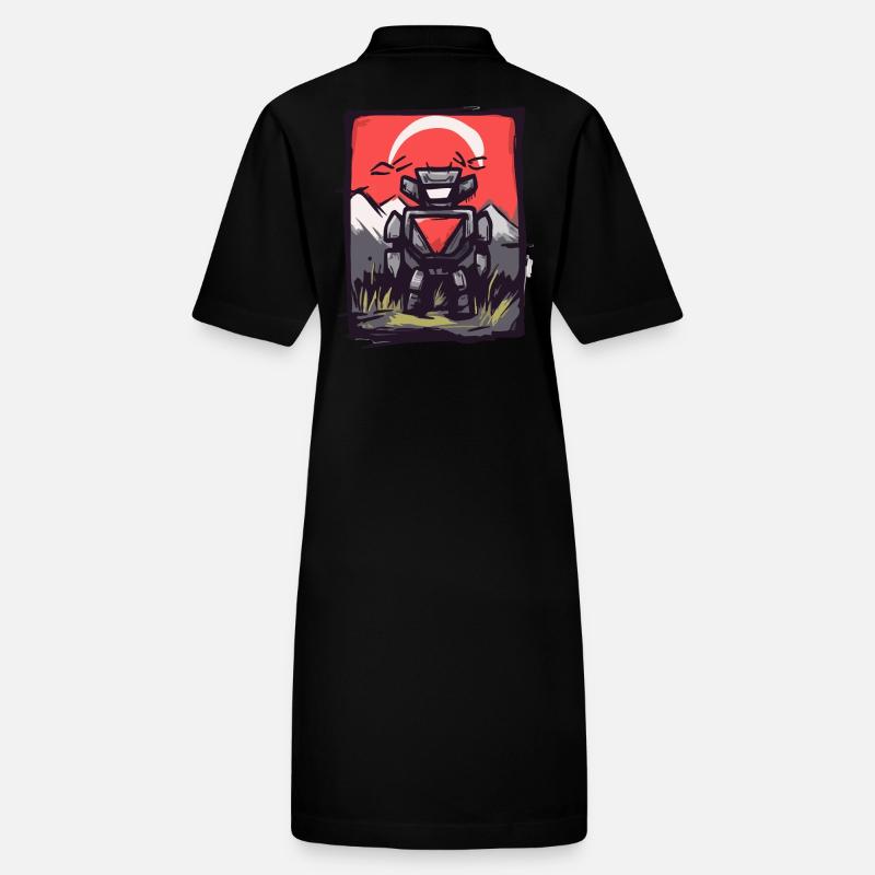 Japan Red Sun: Edo Tradition Manga Robot Stanley/Stella PAIGER Organic Women’s Polo Dress