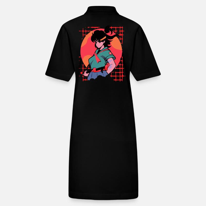 Fille guerrière dans le style classique de l’anime Vaporwave Robe polo bio PAIGER Stanley/Stella Femme