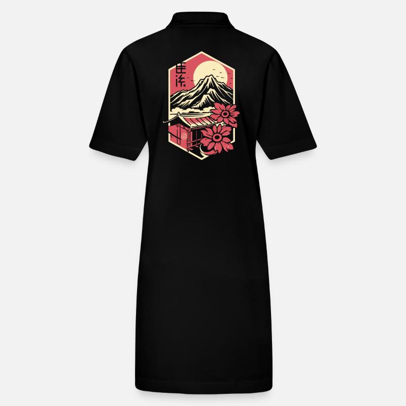 Fleurs japonaises et fleurs du temple Robe polo bio PAIGER Stanley/Stella Femme