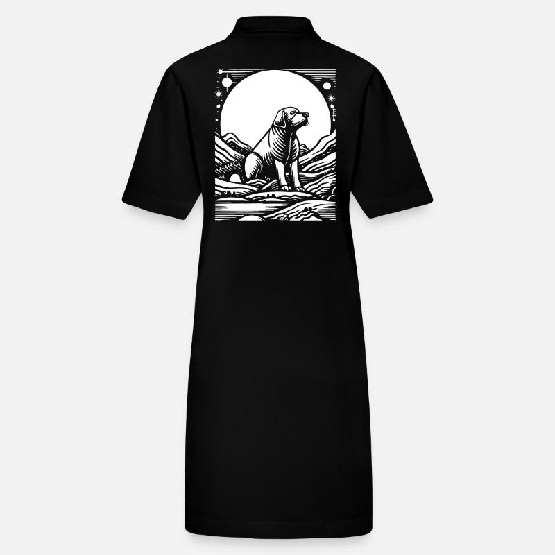 Sternenhimmel Hund Stanley/Stella Frauen Bio-Polokleid PAIGER