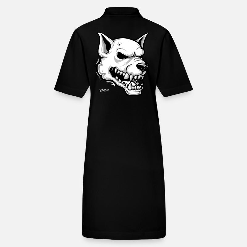 Crâne de chien blanc Crâne Robe polo bio PAIGER Stanley/Stella Femme