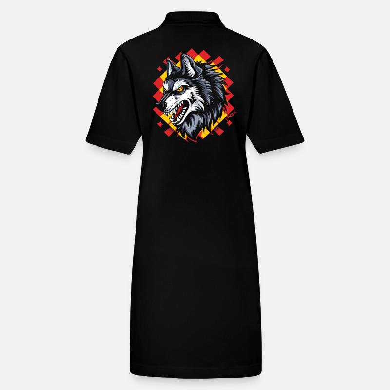 The Big Bad Plaid Pattern Wolf Stanley/Stella PAIGER Organic Women’s Polo Dress