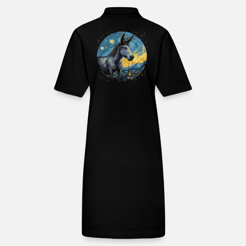 Starry Sky Donkey Stanley/Stella PAIGER Organic Women’s Polo Dress