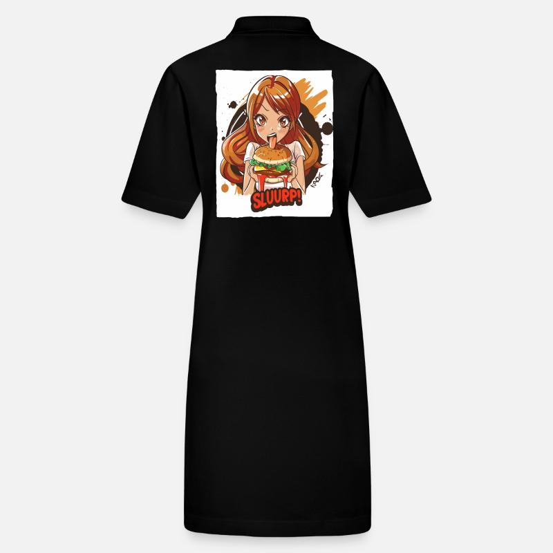 Anime-Mädchen liebt große Burger Stanley/Stella Frauen Bio-Polokleid PAIGER