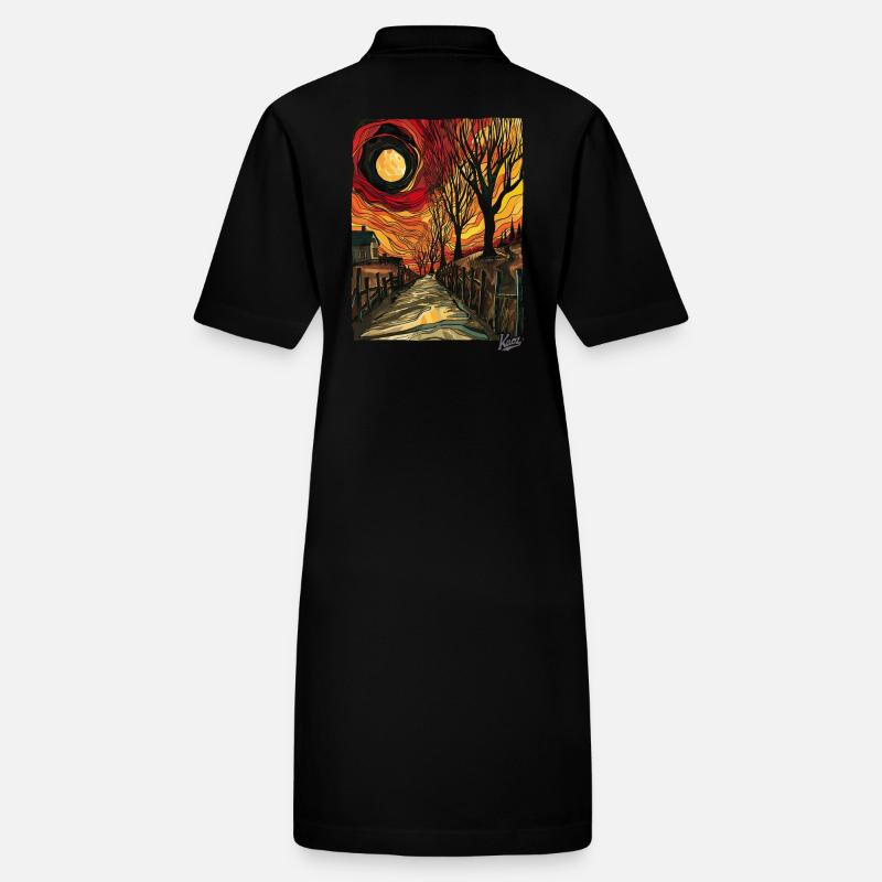 Gemälde eines Feldwegs mit Sonne Stanley/Stella Frauen Bio-Polokleid PAIGER