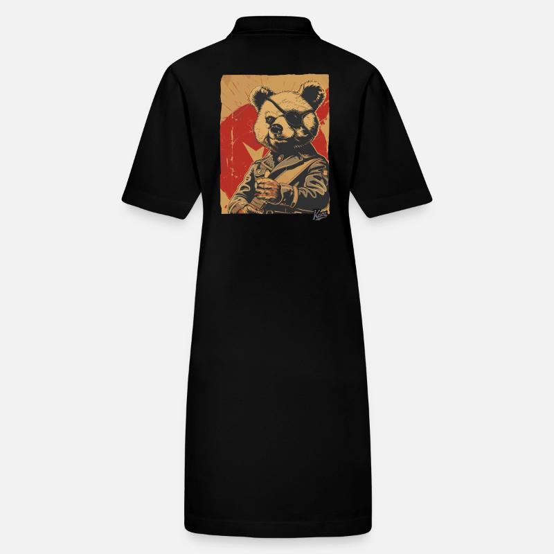 Propaganda Stil: Spielzeug General Plüschbär Stanley/Stella Frauen Bio-Polokleid PAIGER
