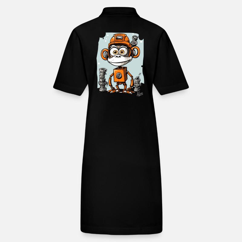 Le singe-robot drôle et funky Robe polo bio PAIGER Stanley/Stella Femme