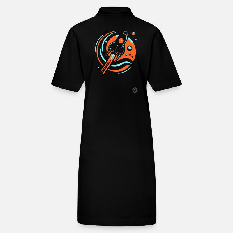 Retro Cool Cartoon Rocket Stanley/Stella PAIGER Organic Women’s Polo Dress