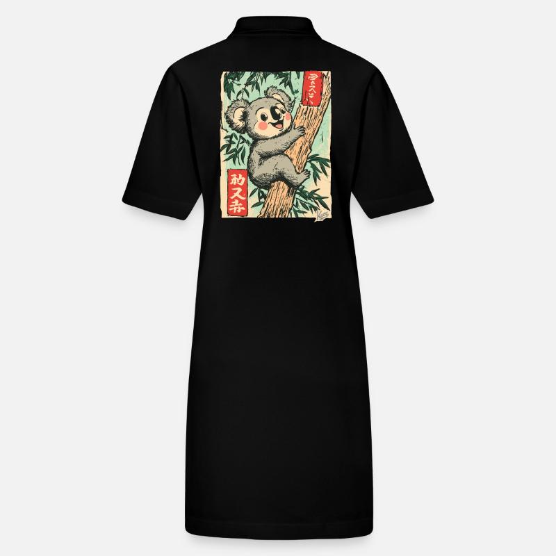 Retro-Japanische Postkarte mit Koala Stanley/Stella Frauen Bio-Polokleid PAIGER