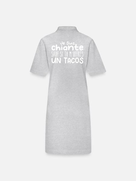 Frau, die liebt: Tacos. Lustiger Design-Humor - Stanley/Stella Frauen Bio-Polokleid PAIGER - Schwarz - Hinten