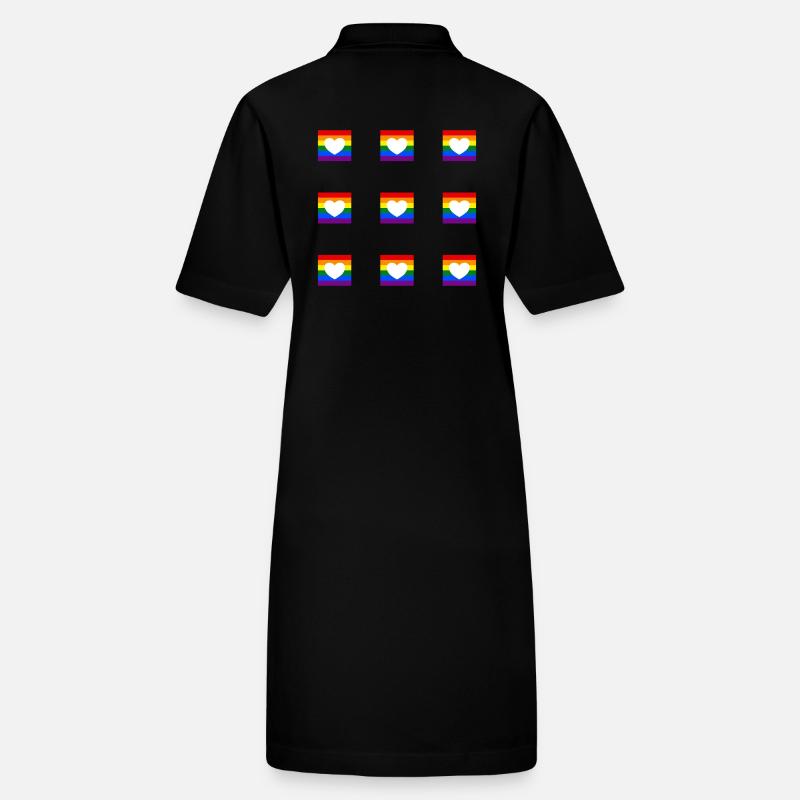 LGBTQ rainbow heart Stanley/Stella PAIGER Organic Women’s Polo Dress