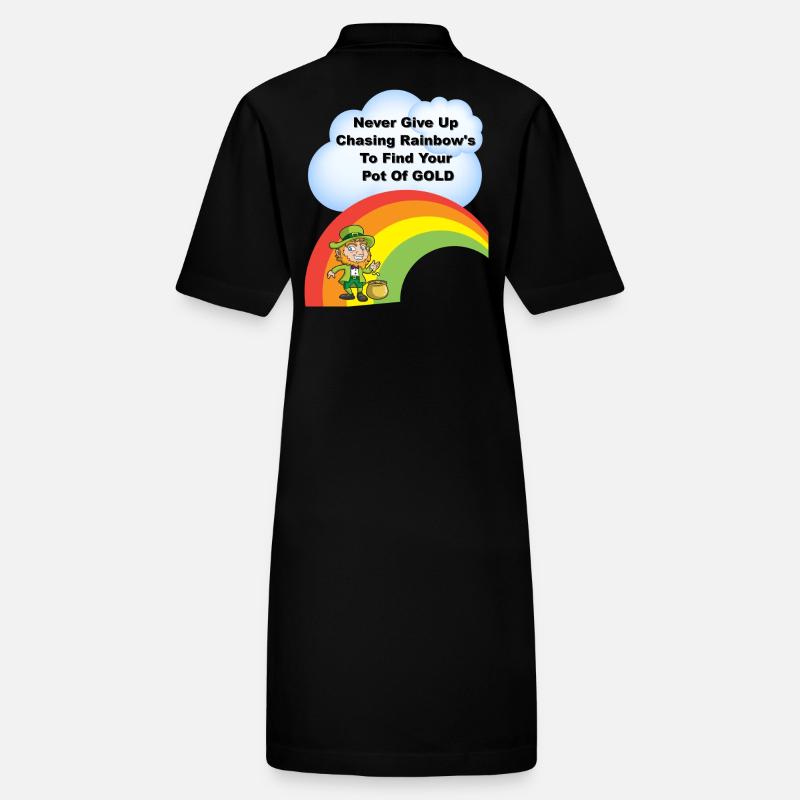 St Patricks Day Gold Regenbogen Stanley/Stella Frauen Bio-Polokleid PAIGER