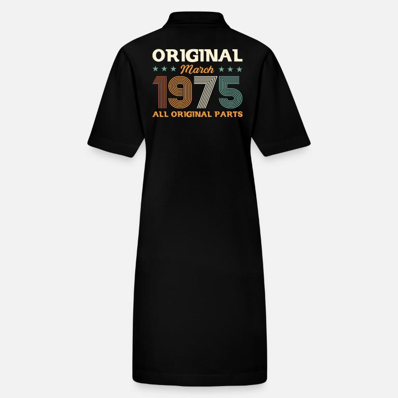 50th Birthday Gift Husband Original March 1975 Stanley/Stella PAIGER Organic Women’s Polo Dress