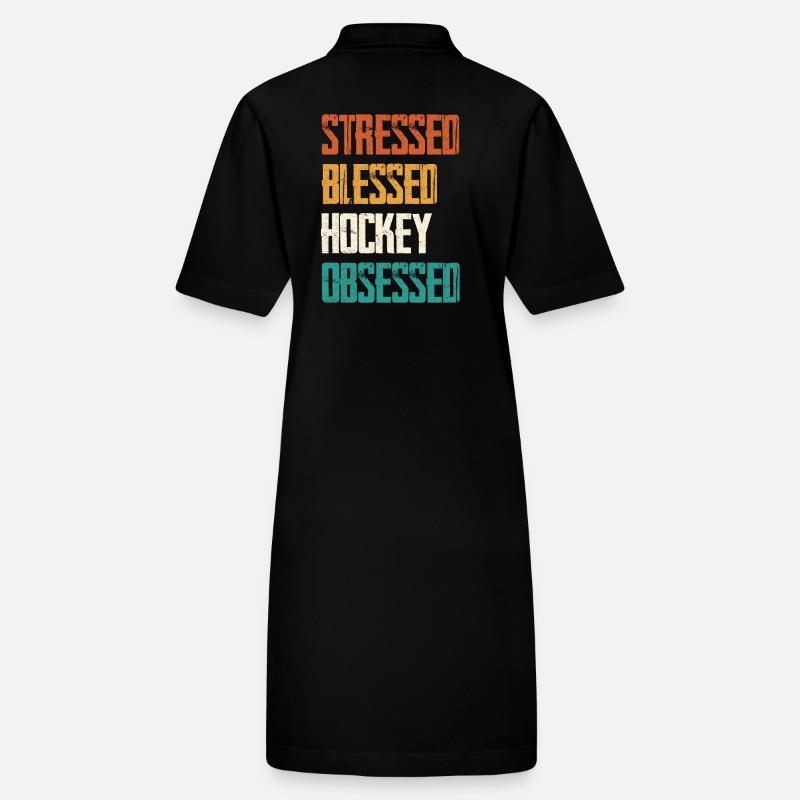 Stressed Hockey Obsessed Stanley/Stella PAIGER Organic Women’s Polo Dress