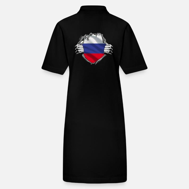 Dévoilement du drapeau russe Robe polo bio PAIGER Stanley/Stella Femme