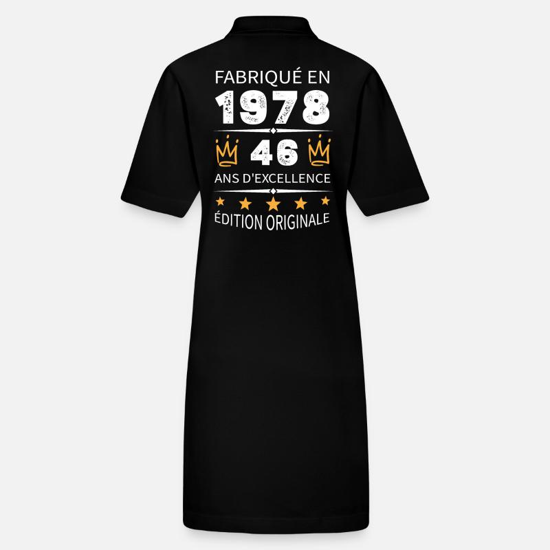 Hergestellt 1978 Geboren 1978 46 Jahre Jubiläum Stanley/Stella Frauen Bio-Polokleid PAIGER