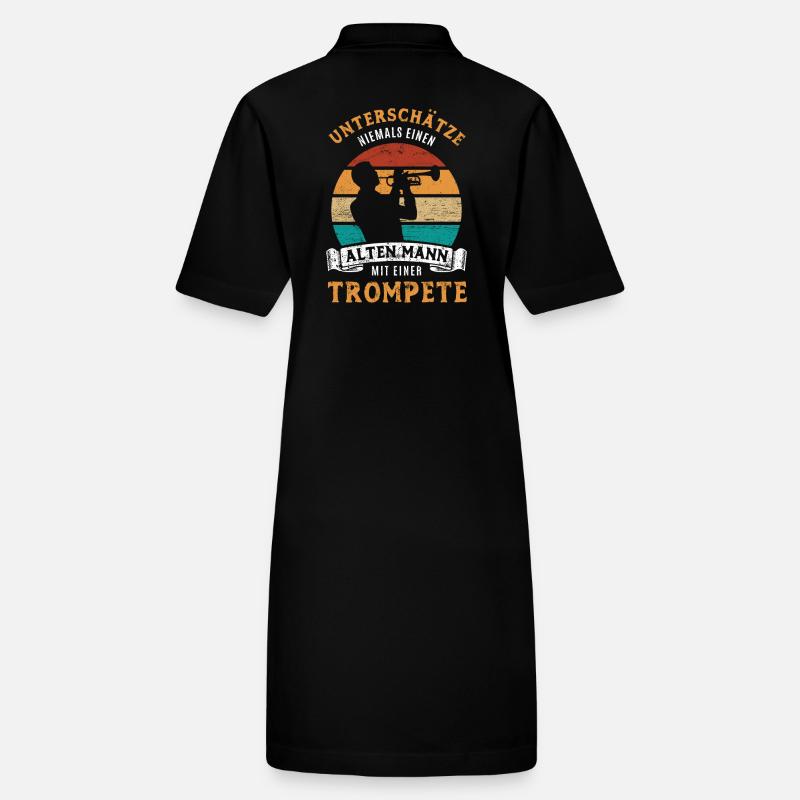 Unterschätze nie einen alten Mann mit Trompete Stanley/Stella Frauen Bio-Polokleid PAIGER
