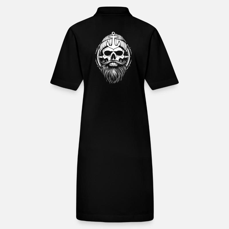 Moin - Totenkopf mit Bart - Seemann Anker Stanley/Stella Frauen Bio-Polokleid PAIGER