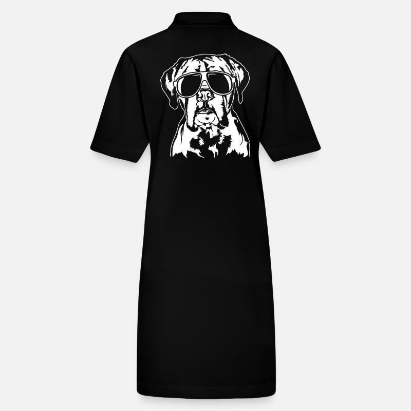 Boxer Sonnenbrille cool Hunde Hund Wilsigns Stanley/Stella Frauen Bio-Polokleid PAIGER