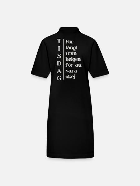 Dienstag – Weit weg vom Wochenende - Stanley/Stella Frauen Bio-Polokleid PAIGER - Schwarz - Hinten