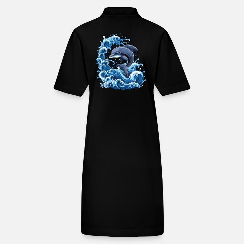 Dolphin, Water, Waves, Ocean Stanley/Stella PAIGER Organic Women’s Polo Dress