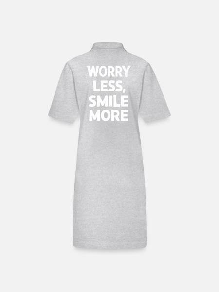Worry Less Smile More Motivation - Stanley/Stella PAIGER Organic Women’s Polo Dress - black - Back