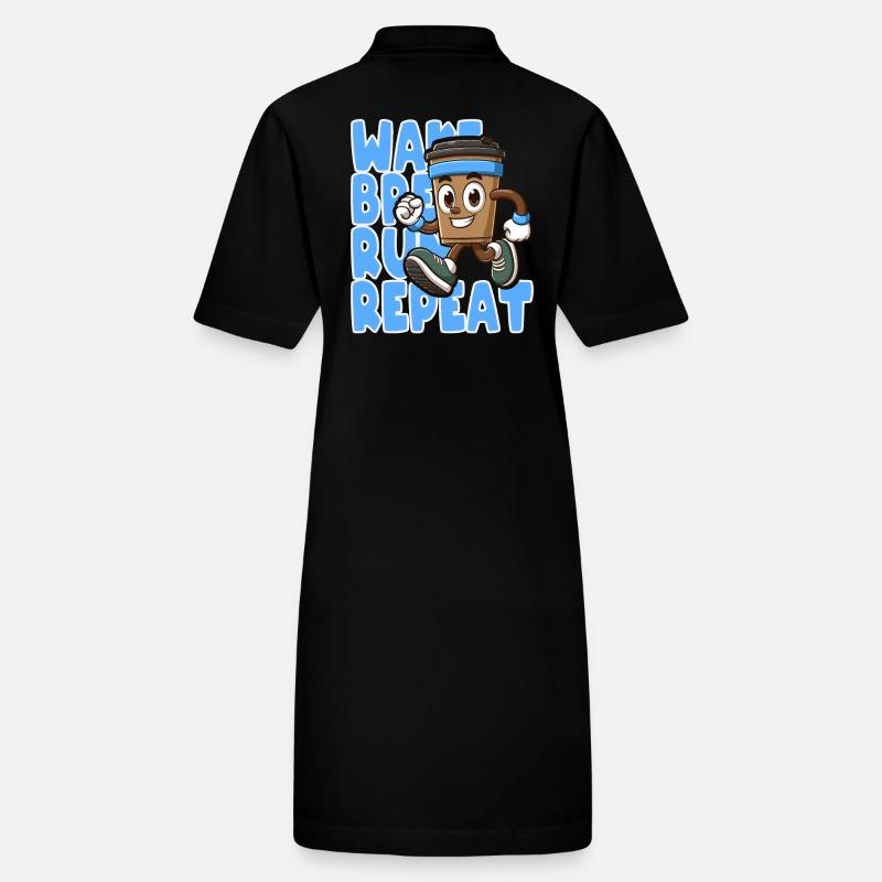 Wake Up, Brew, Run, Repeat Motivation Stanley/Stella PAIGER Organic Women’s Polo Dress