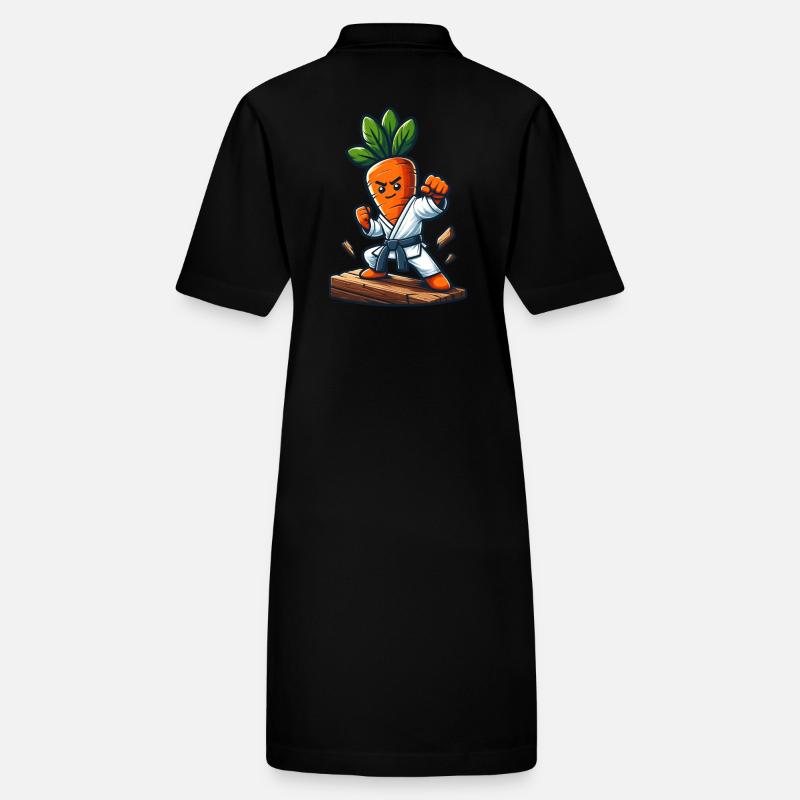 Karate Karotte Meister Kämpfer Pose Stanley/Stella Frauen Bio-Polokleid PAIGER