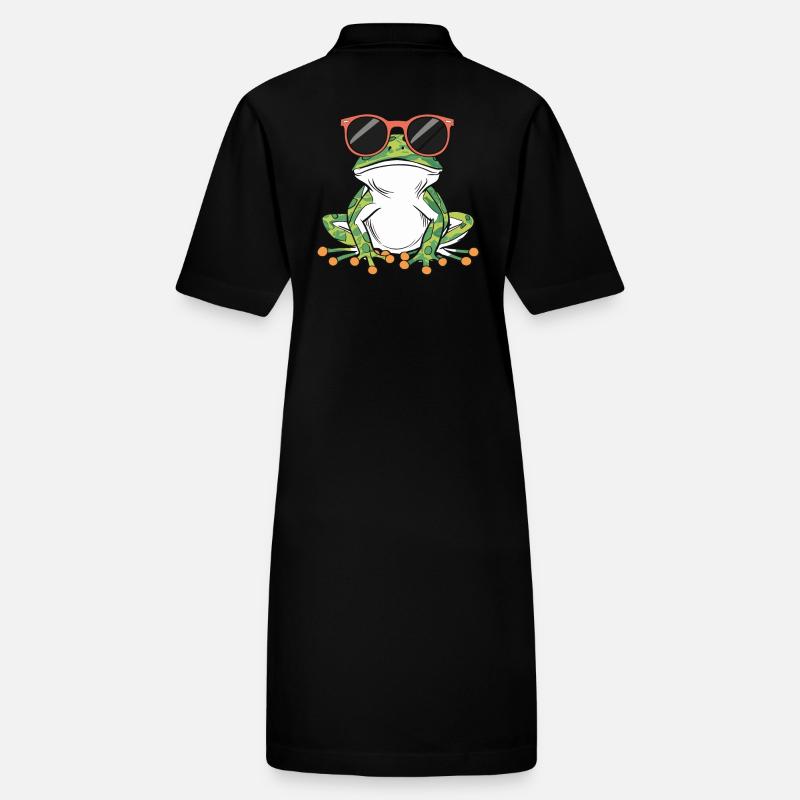 Cool frog with sunglasses Stanley/Stella PAIGER Organic Women’s Polo Dress