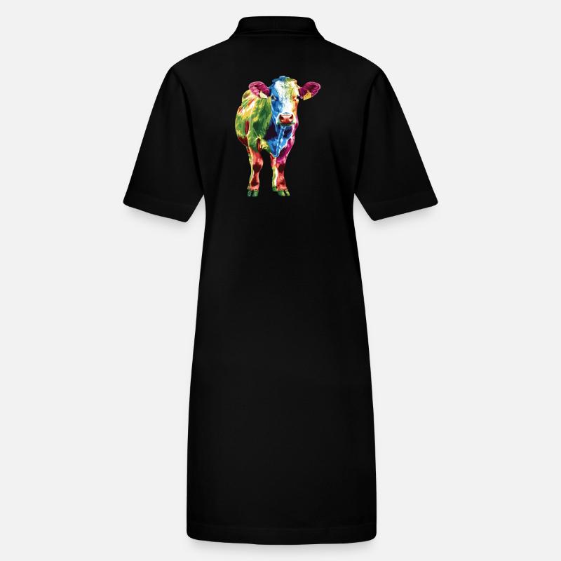 Vache colorée Arc en ciel Oeuvre Robe polo bio PAIGER Stanley/Stella Femme