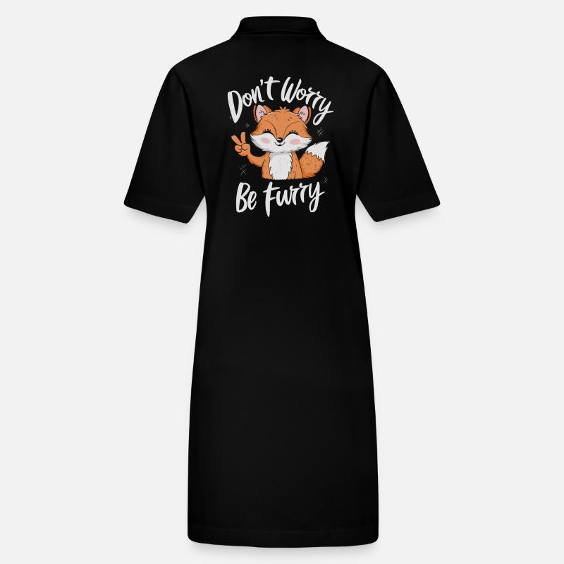 Don’t Worry Be Furry Funny Fox Robe polo bio PAIGER Stanley/Stella Femme