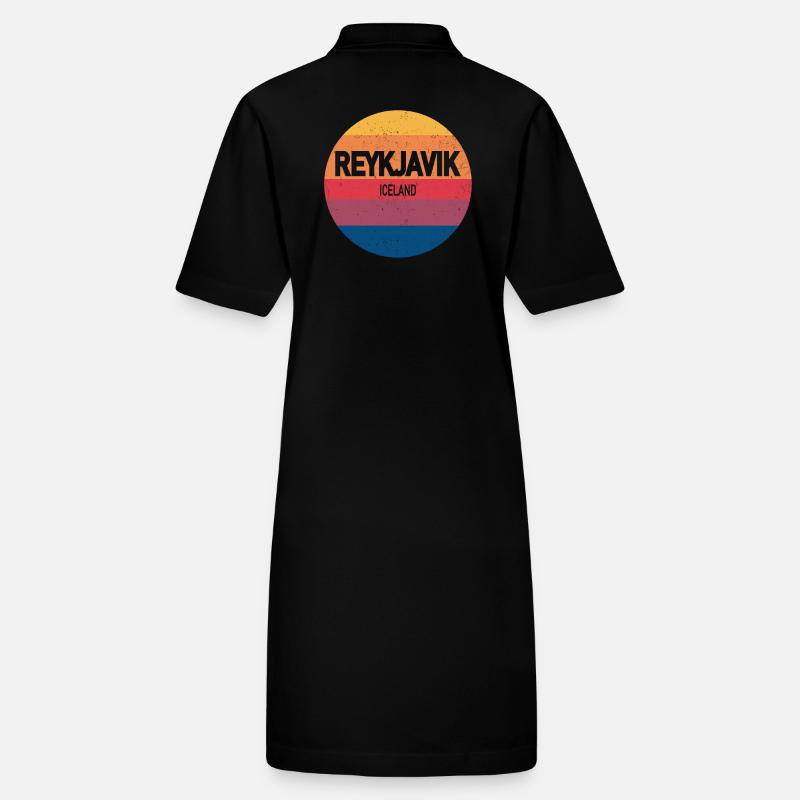 Retro Sunset Souvenir Reykjavik Iceland Stanley/Stella PAIGER Organic Women’s Polo Dress