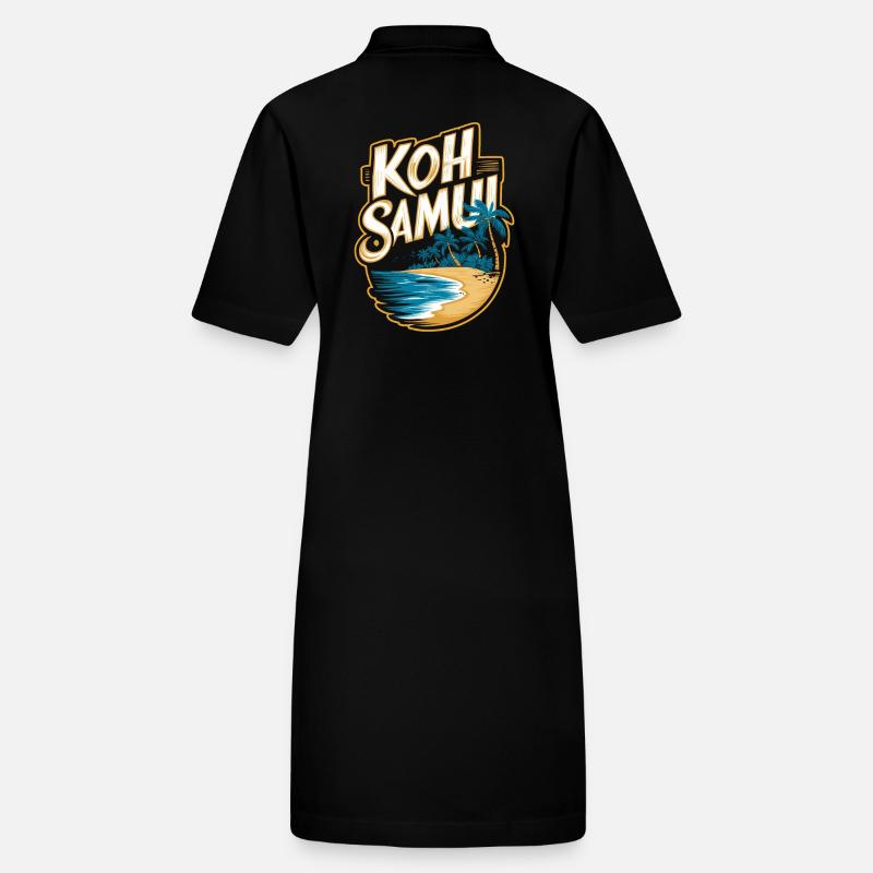 Koh Samui souvenir beach and palm trees Stanley/Stella PAIGER Organic Women’s Polo Dress