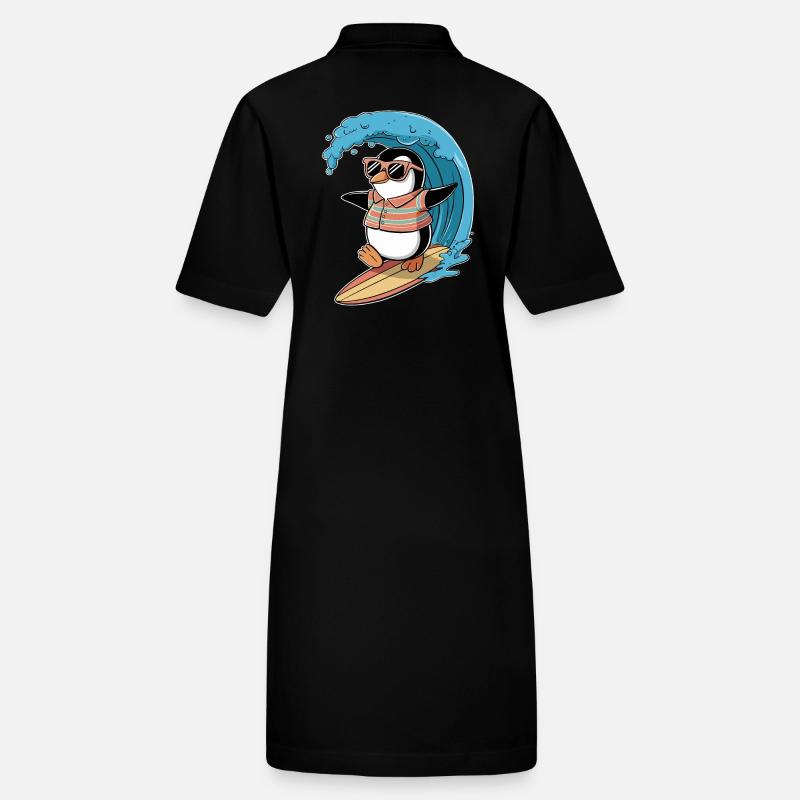 Cooler Pinguin Beim Surfen Mit Sonnenbrille Stanley/Stella Frauen Bio-Polokleid PAIGER