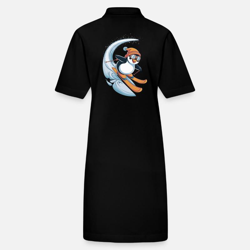Pinguin Skifahren Spaß Winter Stanley/Stella Frauen Bio-Polokleid PAIGER
