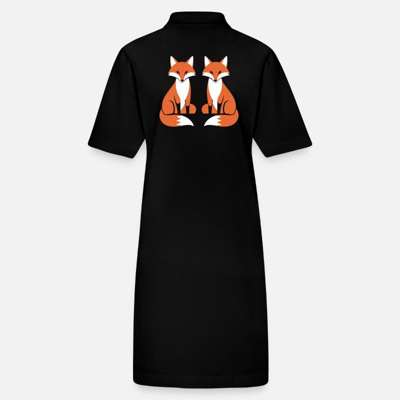 Zwei Füchse Fox Artistic Design Stanley/Stella Frauen Bio-Polokleid PAIGER